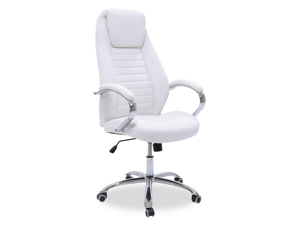 Εικόνα Καρέκλα γραφείου διευθυντή Sonar pakoworld (033-000008) με επένδυση τεχνόδερμα PU - Λευκή