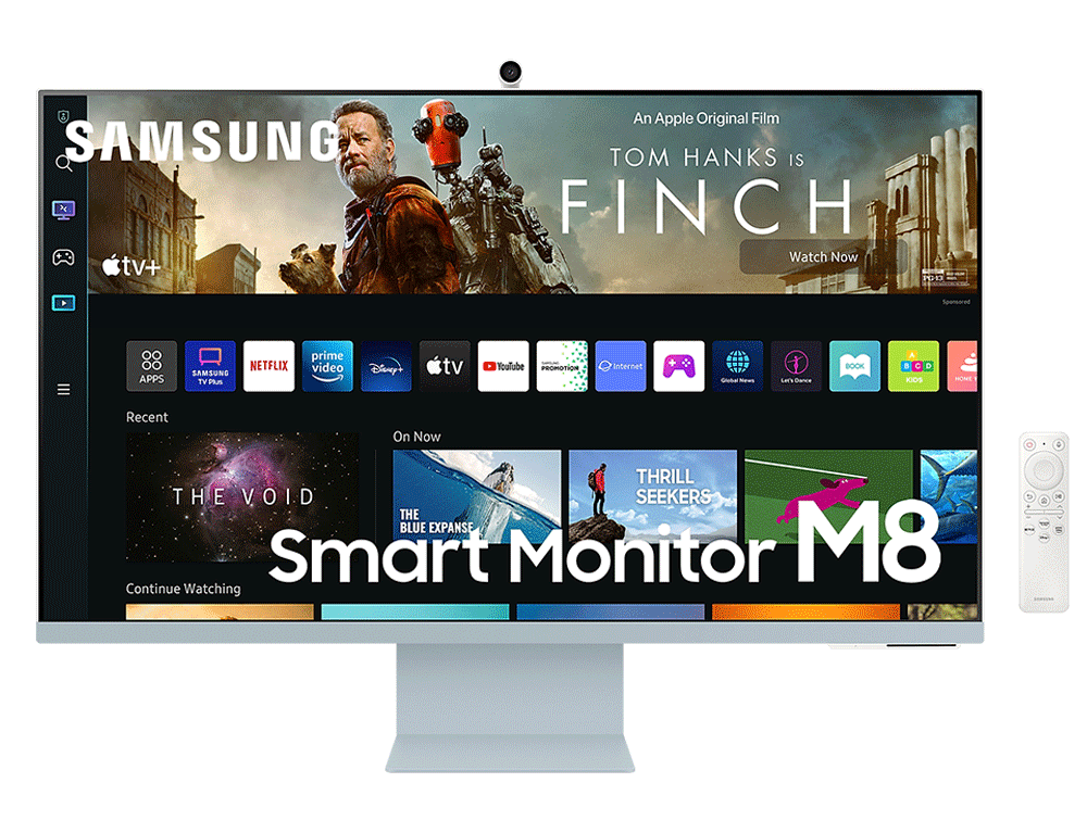 Εικόνα Smart Monitor 32" Samsung Μ80B (LS32BM80BUUXEN) HDR10+ Slim Ergonomic - Ανάλυση UHD 4K - Micro HDMI, USB Hub, USB C, WiFi, Bluetooth - Blue