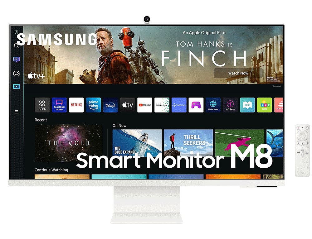 Εικόνα Smart Monitor 32" Samsung Μ80B (LS32BM801UUXEN) HDR10+ Slim Ergonomic - Ανάλυση UHD 4K - Micro HDMI, USB Hub, USB C, WiFi, Bluetooth - Slimfit Webcam - White